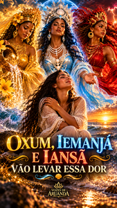 Arte de capa do ponto cantado Oxum, Iemanjá e Iansã — Vão Levar Essa Dor, do projeto Vozes de Aruanda, dedicado às três Orixás.